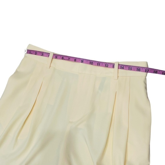 Ronny Kobo Stretch Twill Pleated Wide-Leg Slouchy Trousers Pants Large Yellow - Picture 5 of 16